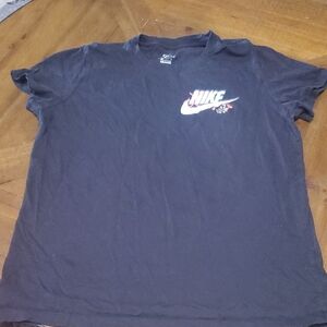 Nike Black Tee with White Logo Monogramed (L)